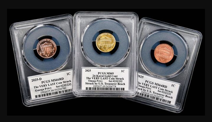 [뉴시스] 유통용 1센트 동전 마지막 생산분 세트의 모습. (사진 = 스택스 보워스 갤러리 누리집 캡처) 2025.12.17. *재판매 및 DB 금지