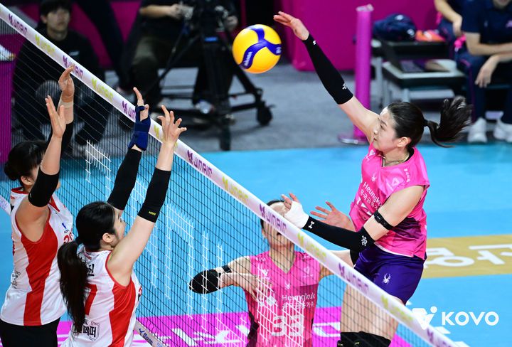 [서울=뉴시스]여자배구 흥국생명 이나연. (사진=KOVO 제공)