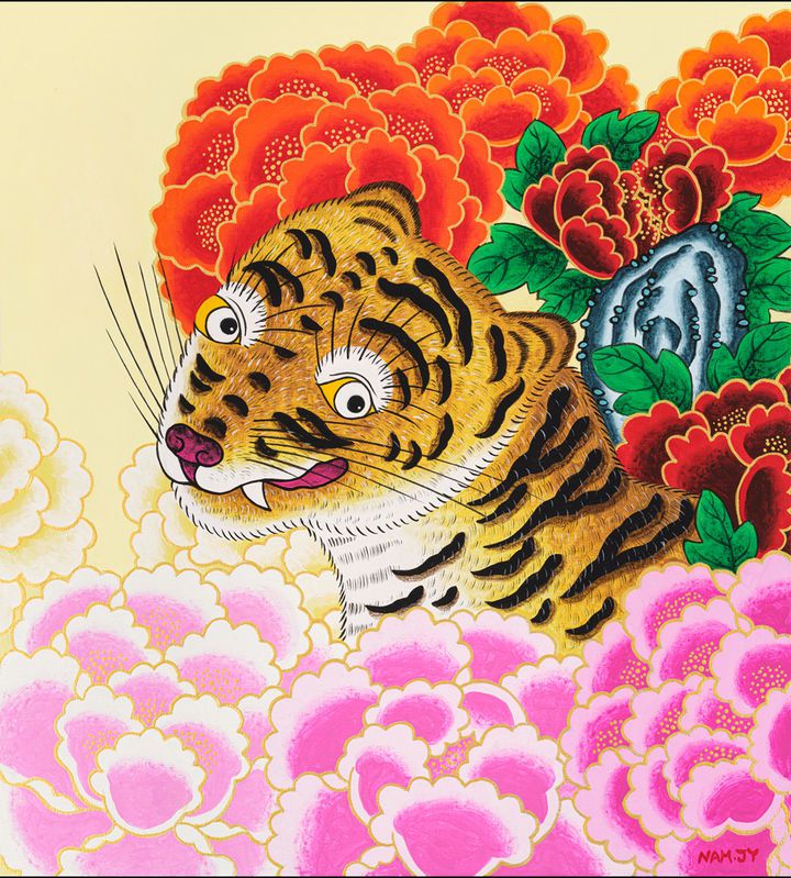 꽃밭에서, 52x47cm, 캔버스에 채색 *재판매 및 DB 금지