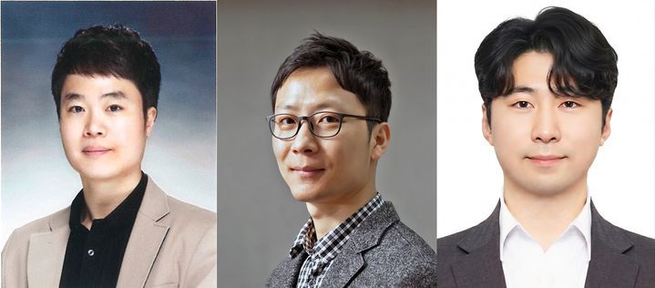 [울산=뉴시스] 구미현 기자 = 사진 왼쪽부터 차례대로 박형렬 UNIST 교수, 이상운 아주대학교 교수, 지강선 UNIST 연구원(제1저자) 2025.12.30. photo@newsis.com *재판매 및 DB 금지
