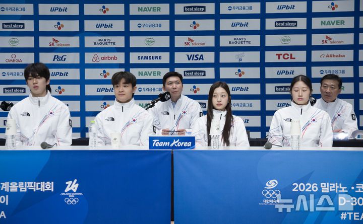 [진천=뉴시스] 김근수 기자 = 유승민 대한체육회장이 7일 충북 진천 국가대표선수촌에서 열린 밀라노코르티나 동계올림픽 D-30 미디어데이에서 인사말을 하고 있다. 2026.01.07. ks@newsis.com