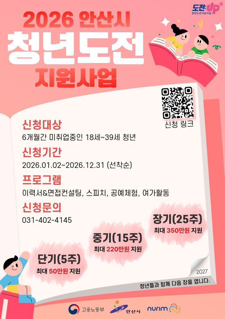 [안산=뉴시스]'2026년 안산시 청년도전 지원사업' 디지털 홍보자료.(사진=안산시 제공)2026.01.15.photo@newsis.com *재판매 및 DB 금지