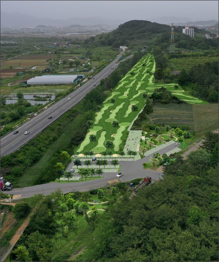 [창원=뉴시스] 강경국 기자 = 경남 창원시 의창구 동읍 덕산조차장 파크골프장 여가녹지 조성 사업 조감도. (사진=창원시청 제공). 2026.01.15. photo@newsis.com *재판매 및 DB 금지