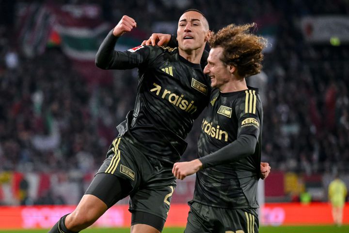 [아우크스부르크=AP/뉴시스] 독일 프로축구 분데스리가 우니온 베를린의 마린 류비치치(왼쪽). 2026.01.15.