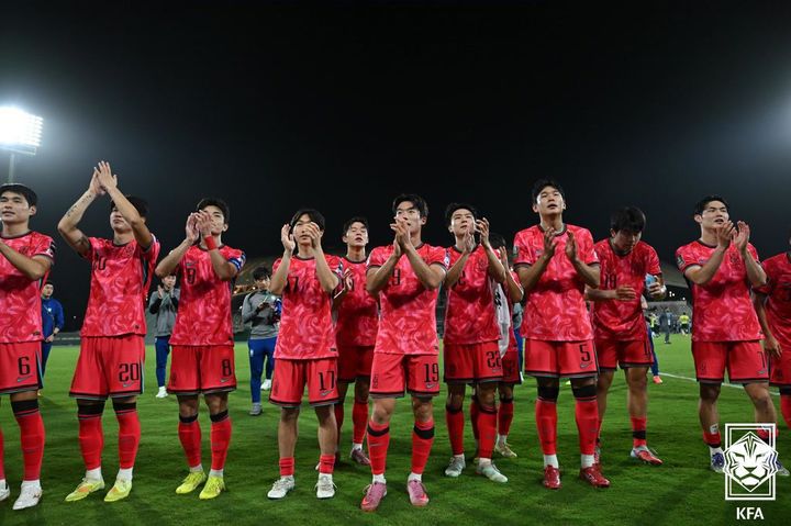 [서울=뉴시스] 한국 남자 23세 이하(U-23) 대표팀. (사진=대한축구협회 제공) *재판매 및 DB 금지