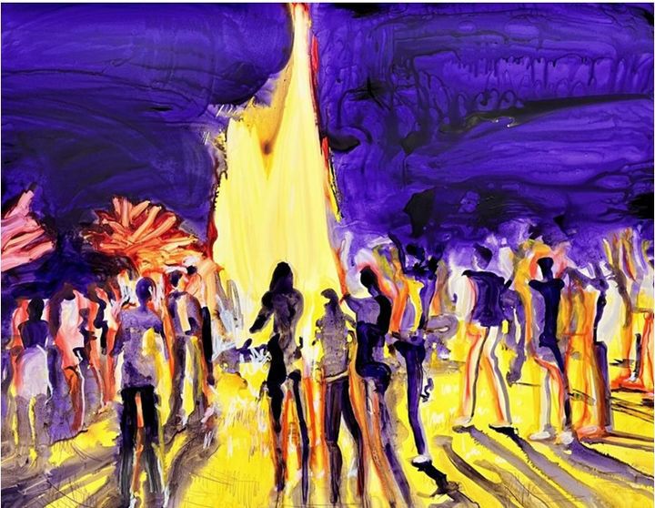 나카바야시 아리사, Untitled : Area to Area 2025 #01, Acrylic, oil pastel on paper, 72.7x91cm, 2025  *재판매 및 DB 금지