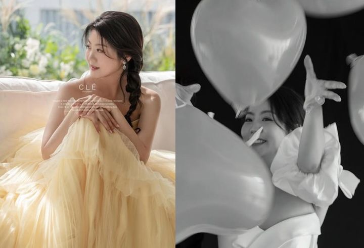 [뉴시스]나는 솔로 14기 옥순이 웨딩 드레스를 입고 찍은 사진을 공개했다. (사진 = @ eunjious 인스타그램 캡처) *재판매 및 DB 금지