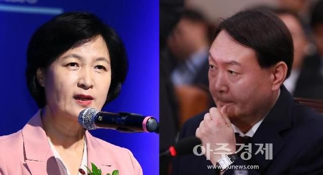 추미애 법무부 장관(왼쪽)·윤석열 검찰총장.