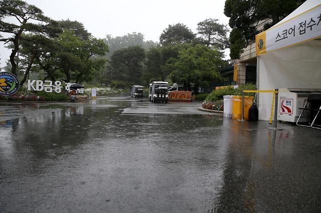 폭우가 쏟아지는 블랙스톤 이천 골프장