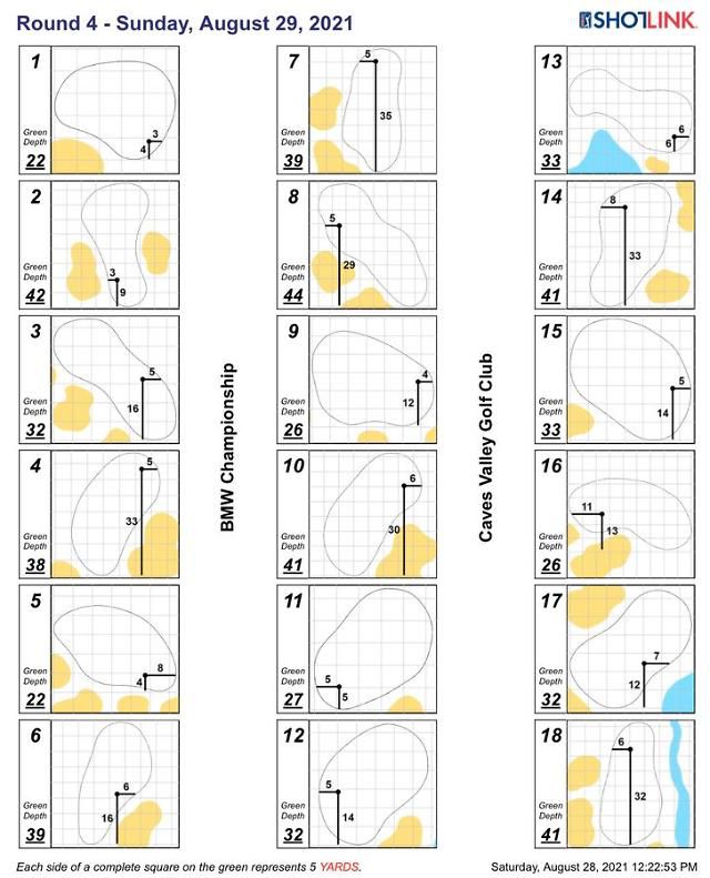 BMW 챔피언십 최종 4라운드 깃대 위치도.