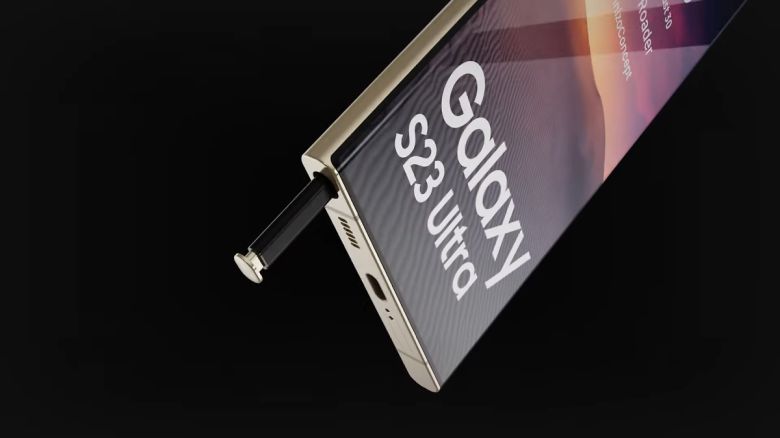 갤럭시 S23 울트라 모델 예상 렌더링 이미지. 전작 기조를 살리면서도 보다 얇아진 하단 베젤 등이 눈에 띈다.