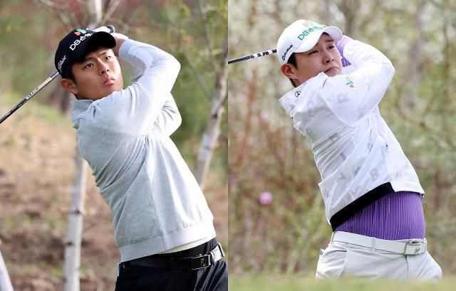 티샷 중인 장희민과 서요섭(왼쪽부터).