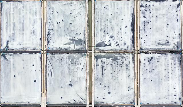 5일 오후 전남 신안군 증도면 태평염전에 소금 결정이 맺히고 있다.