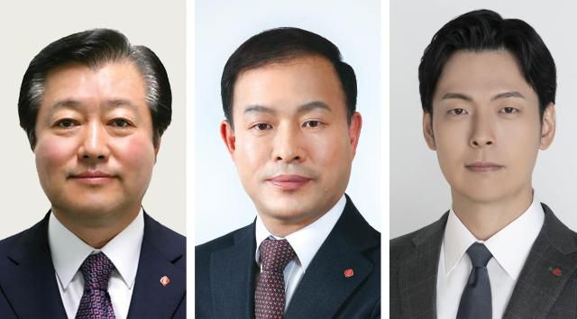 롯데그룹이 6일 2024년 정기 임원 인사를 단행했다. (왼쪽부터) 이영구 롯데 식품군 총괄대표 부회장, 이훈기 롯데 화학군 총괄대표 사장, 신유열 롯데지주 미래성장실장 겸 롯데바이오로직스 글로벌전략실장 전무[사진=롯데그룹]
