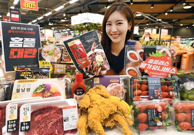 모델이 홈플러스가 '홈플대란' 행사에서 선보이는 상품을 소개하고 있다. [사진=홈플러스]