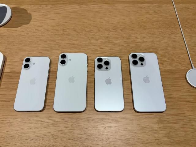 애플 아이폰 16 시리즈. (왼쪽부터) 일반, 플러스, 프로, 프로맥스 [사진=김민우 기자]