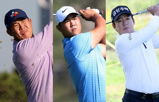 제네시스 챔피언십 첫날 선두권에 이름을 올린 안병훈(왼쪽부터), 김주형, 김승혁. [사진=KPGA]