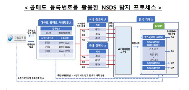 공매도 등록번호를 활용한 NSDS 탐지 프로세스. 자료=금감원