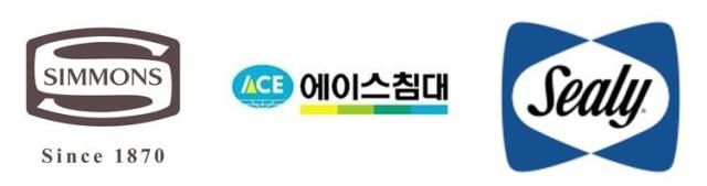 (왼쪽부터)시몬스침대, 에이스침대, 씰리침대 로고 이미지 [사진=연합뉴스]
