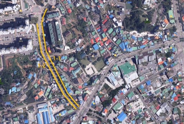 동호 농산물시장에서 썬 앤빌 아파트. [사진=동해시]