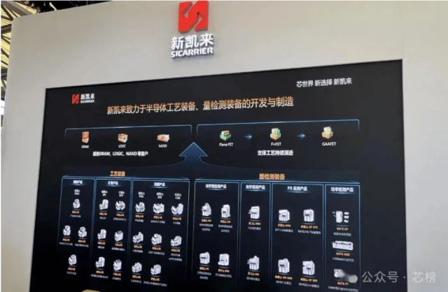 사이캐리어 부스에는 자사 주요 반도체 장비 기술을 소개하는 내용이 전시돼 있다. [사진=웨이보]