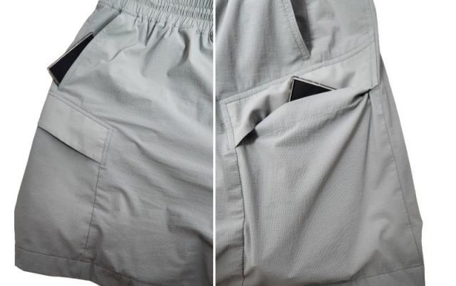 블랙야크의 '여성 아이스 프레쉬 A 반바지' 넉넉한 크기의 주머니가 양쪽에 두개씩 있어서 소지품을 보관하기 편하다. [사진=조현미 기자]