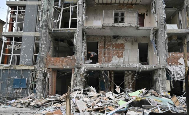 러시아 드론 공격 받은 우크라 건물 [사진=연합뉴스]