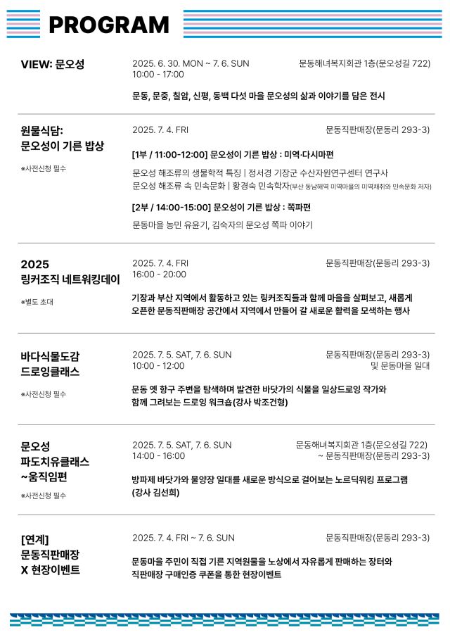 문오성 WEEK’ 프로그램 안내문[사진=기장군]