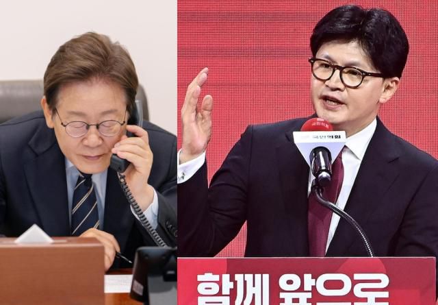 (좌) 이재명 대통령, (우) 한동훈 국민의힘 전 대표 / 출처 = 연합뉴스