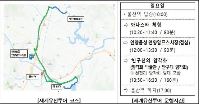 반구천 울산시티투어 노선. [사진=울산시]