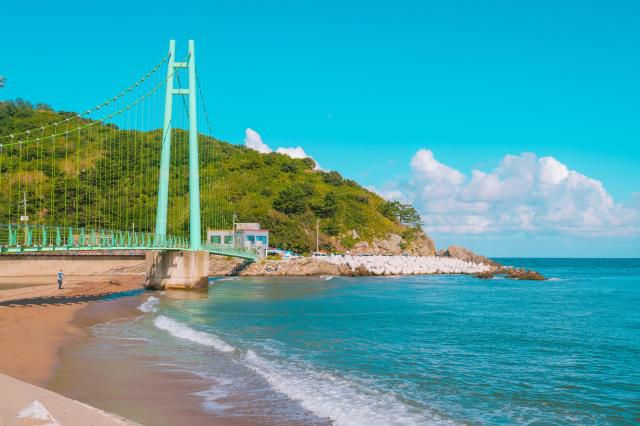 영덕 블루로드 트레킹 코스 현수교 전경. [사진=경상북도문화관광공사]