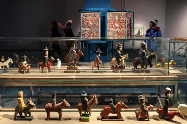 Horse-related artifacts are displayed at a special exhibition marking the Year of the Red Horse, The Famous Feast of the Horse, at the National Folk Museum of Korea in Jongno-gu, Seoul, on Jan. 5, 2026. AJP Yoo Na-hyun