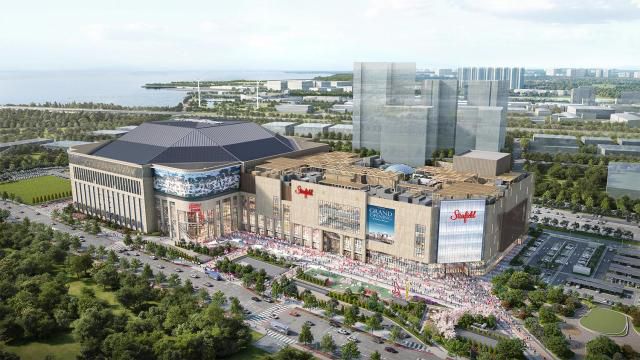 스타필드청라 조감도. 2027년 말 준공 예정인 스타필드청라는 멀티스타디움(돔구장)과 복합쇼핑시설이 결합된 랜드마크로 조성돼, K팝 및 해외 유명 아티스트 공연, e-스포츠 국제대회 공간 등으로 활용 예정이다. [사진=인천경제청]