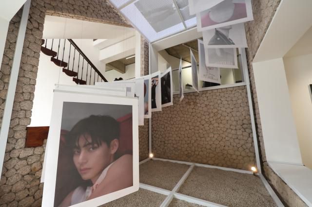Photos of V are displayed at "V TYPE 非: ON-SITE IN SEOUL" held at Frieze Seoul in Jung-gu, Seoul, on Jan. 22, 2026. AJP Han Jun-gu