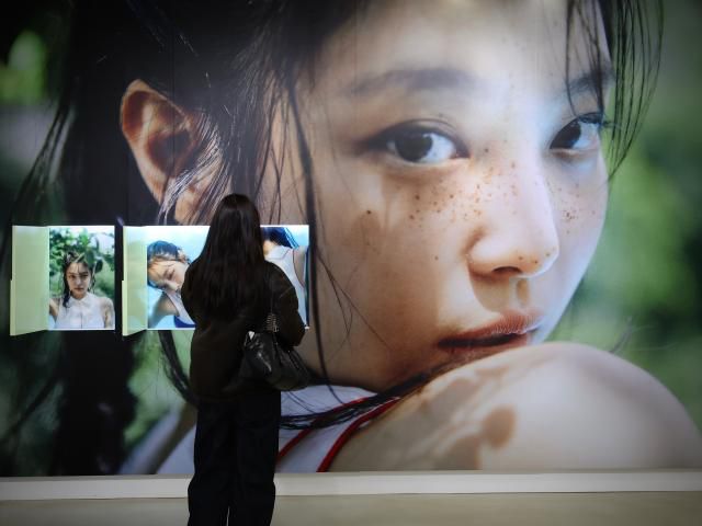 A visitor views the exhibition at Jennie's exhibition held at USQUARE in Jongno, Seoul, on Jan. 23, 2026. AJP Han Jun-gu