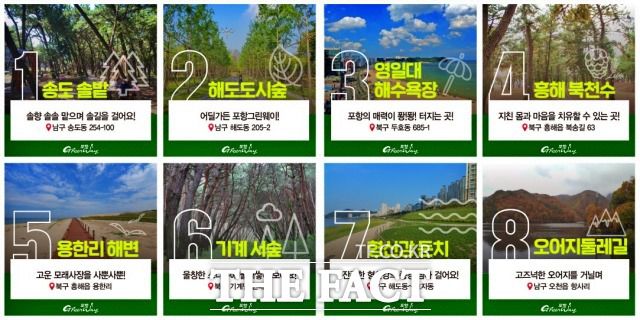 맨발걷기에 대한 시민들의 관심이 높아짐에 따라 포항시가 맨발걷기에 편리하고 경관이 우수한 ‘맨발로(路) 8선’을 선정했다.(사진=포항시제공)