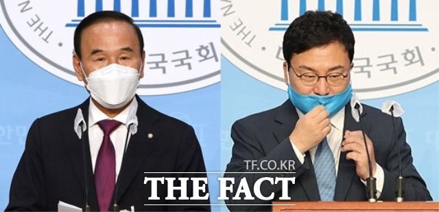 박덕흠·이상직 의원이 전격 탈당을 선언하면서 그 배경에 이목이 쏠린다. 지난 23일과 24일 탈당을 발표한 박 의원과 이 의원. /남윤호·이새롬 기자