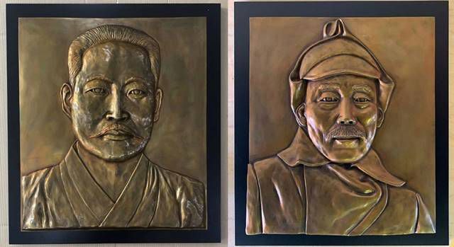 서경덕 교수가 공개한 김좌진 장군 대형 부조작품은 가로 80cm, 세로 90cm 크기의 청동으로 제작됐다. 이 작품은 중국 해림시 한중우의공원에 전시될 예정이다. /서경덕 SNS