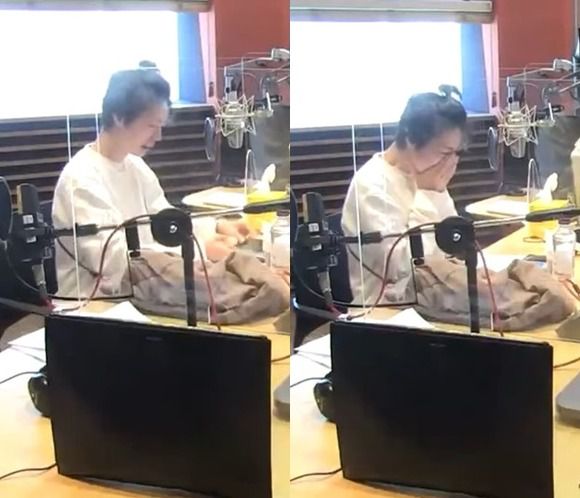 안영미는 라디오 생방송 도중 비보를 접하고 눈물을 흘렸다. /'두시의 데이트' 캡처