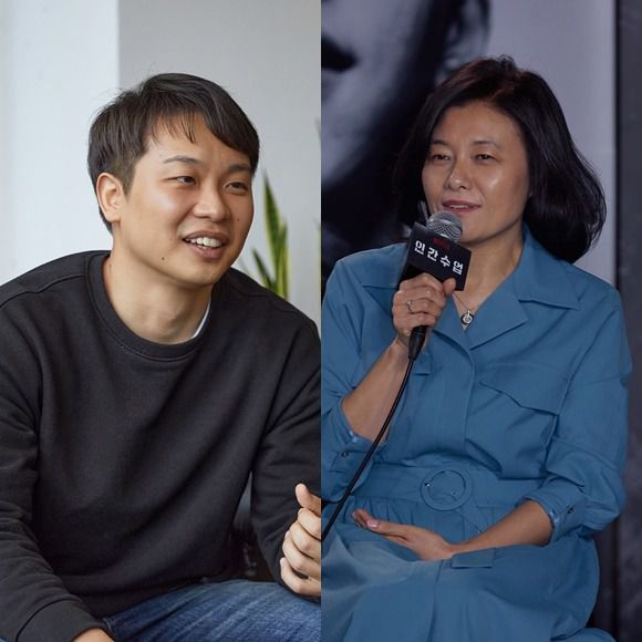 진한새 작가(왼쪽)와 윤신애 대표의 스튜디오 329가 넷플릭스 새 드라마 '글리치'를 선보인다. 미스터리와 코미디 스릴러를 버무려 특별한 재미를 선사할 예정이다. /넷플릭스 제공