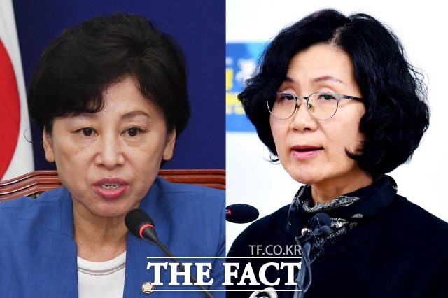 지난 25일 인권위의 고 전 박원순 시장의 성추행 사실 인정 이후 사과 입장을 발표한 남인순 민주당 의원과 정의당 성추행 사실을 비판한 민주당에 '참담하다'고 발언한 권인숙 의원이 대비되고 있다. /더팩트 DB