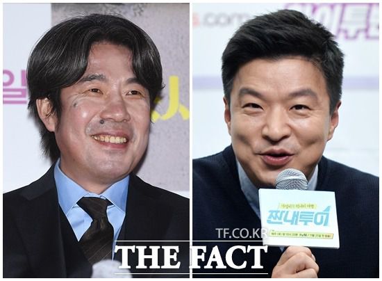 배우 오달수(왼쪽)는 지난해 11월 영화 '이웃사촌' 언론시사회에 참석했다. 김생민은 최근 경제 팟캐스트와 유튜브로 대중과 소통하고 있는 것으로 확인됐다. /더팩트 DB