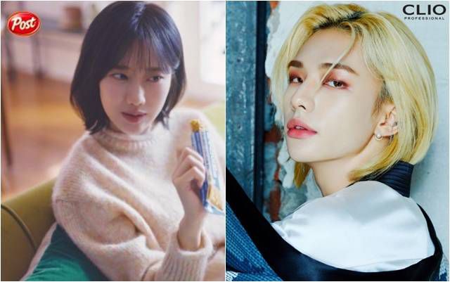 동서식품과 클리오는 학폭 논란이 빚어진 에이프릴 나은(왼쪽)과 스트레이키즈 현진의 광고를 잠정 중단했다. /동서식품, 클리오 제공