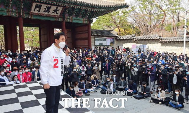 오세훈 국민의힘 서울시장 후보는 안 후보와의 새정치를 강조하며 지지를 호소했다. /국회사진취재단