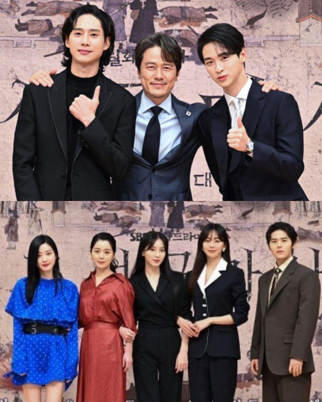 SBS 월화드라마 '조선구마사' 출연진인 박성훈 감우성 장동윤 김동준 금새록 정혜성 서영희 이유비(상단 왼쪽부터 시계방향)에게 역사 왜곡 논란 드라마 선택에 대한 입장문이 요구되고 있다. /SBS 제공