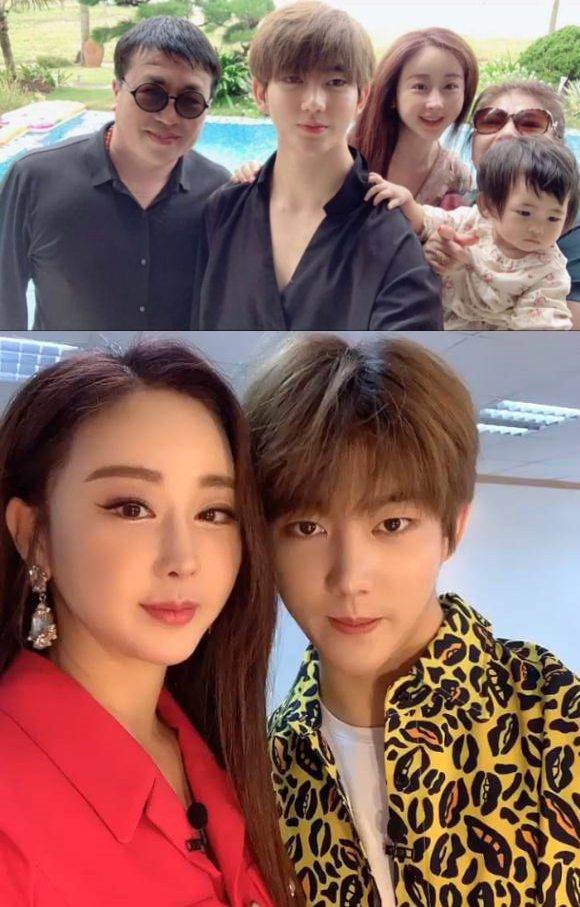 함소원이 방송 프로그램 내용에 대한 허위 과장 등의 논란에 휩싸인 뒤 가족에 대한 의구심 또한 커지고 있다. 함소원 진화 부부(아래)와 중국 가족들(위). /함소원 SNS