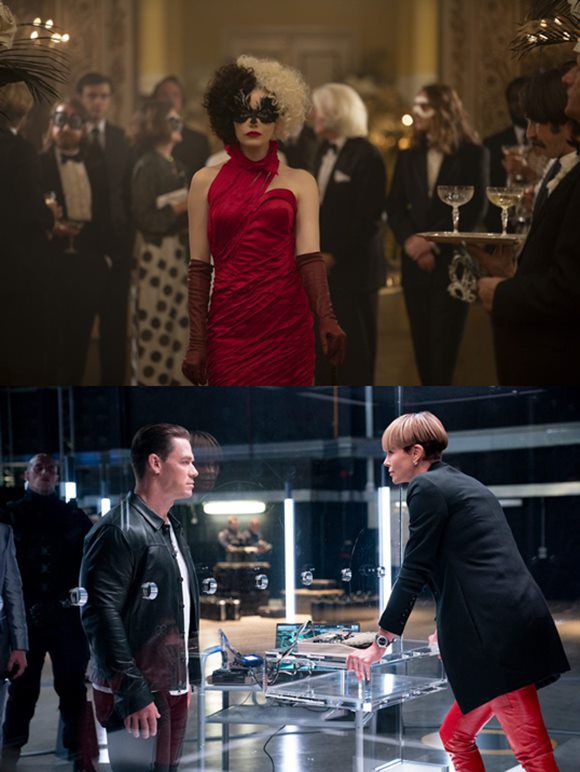 배우 엠마 스톤은 영화 '크루엘라'(사진 위)에서 디즈니 역사상 가장 독보적인 빌런 크루엘라를 맡았으며, 샤를리즈 테론은 '분노의 질주: 더 얼티메이트'에서 극 중 악의 주축인 사이퍼로 분해 열연한다. /각 영화 스틸컷