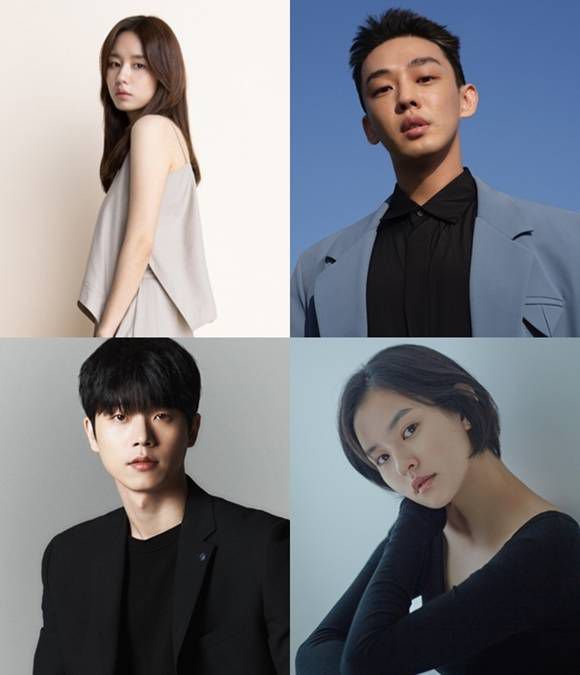 안은진 유아인 김윤혜 전성우(왼쪽 위부터 시계방향)이 넷플릭스 새 시리즈 '종말의 바보'에 출연한다. 이들은 눈앞에 예고된 종말을 앞두고 각자의 신념과 선택으로 삶의 마지막을 맞이한다. /UAA, IHQ, 높은엔터테인먼트 제공