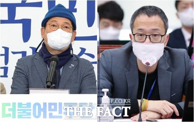 5선 송영길 전 대표(왼쪽)와 재선의 박주민 의원이 6·1지방선거 서울시장 경선에 도전한다. 당내에선 이들을 향해 각각 대선 패배, 부동산 책임론이 제기되고 있다. /남윤호·이선화 기자