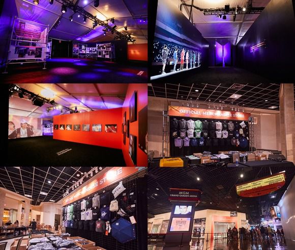 라스베이거스에서는 방탄소년단의 연습과정과 서울 콘서트 무대 뒤 장면을 담은 사진 240여 점이 전시 중이고 다양한 체험을 제공하는 팝업스토어가 운영 중이다. /하이브 제공